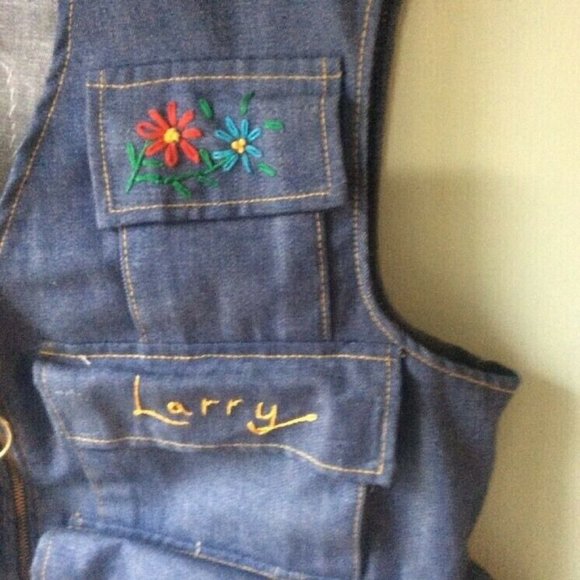 VTG Patch Denim Vest Jean travel patches disney - Picture 2 of 8